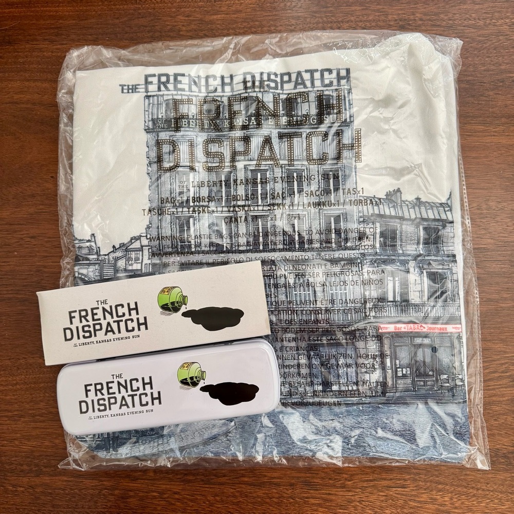 Wes Anderson’s The French Dispatch Tote, Pencils and Pencil Case Bundle